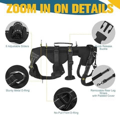 Adjustable Reflective Vest Dog Harness with Handle