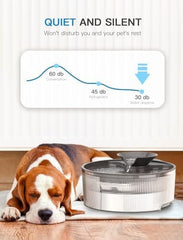 Big Dog Water Bowl Dispenser for Multi-Pets Family (Clear+4Filters+4Sponges)