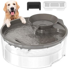 Big Dog Water Bowl Dispenser for Multi-Pets Family (Clear+4Filters+4Sponges)