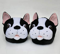 Boston Terrier Animal Plush Slippers for Women