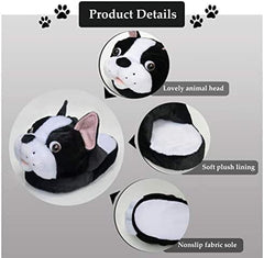 Boston Terrier Animal Plush Slippers for Women