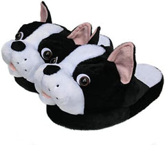 Boston Terrier Animal Plush Slippers for Women