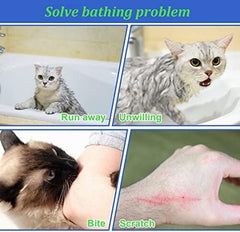 Breathable Mesh Cat Shower Bag Anti Scratch Adjustable Cat Grooming Bag