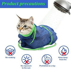 Breathable Mesh Cat Shower Bag Anti Scratch Adjustable Cat Grooming Bag