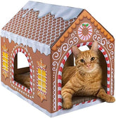 Cardboard Cat House with Scratch Pad and Catnip