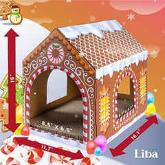 Cardboard Cat House with Scratch Pad and Catnip