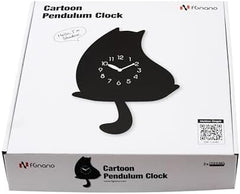 Cartoon-Style Cat-Shaped Pendulum Wall Clock