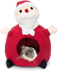Cat Cave Cute Santa Claus with Warm Cushions