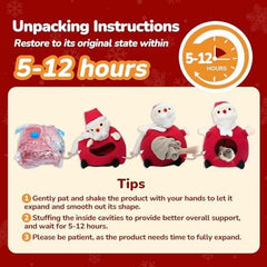 Cat Cave Cute Santa Claus with Warm Cushions