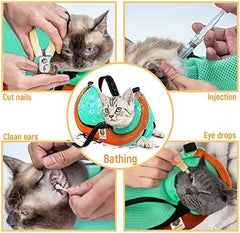 Cat Grooming Bag Adjustable Cat Bathing Bag Anti Scratch Bite Restraint Bag