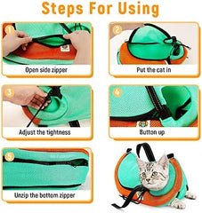Cat Grooming Bag Adjustable Cat Bathing Bag Anti Scratch Bite Restraint Bag