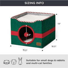 Cat House with Fluffy Ball Hanging