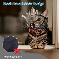 Cat Muzzle for Grooming Nail Trimming with Soft Mesh Covered, Prevent Biting Chewing