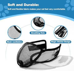 Cat Muzzle for Grooming Nail Trimming with Soft Mesh Covered, Prevent Biting Chewing