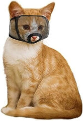Cat Muzzle for Grooming Nail Trimming with Soft Mesh Covered, Prevent Biting Chewing