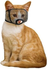 Cat Muzzle for Grooming Nail Trimming with Soft Mesh Covered, Prevent Biting Chewing