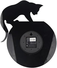 Cat on Clock Living Room Mirror 3D Wall Design