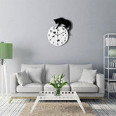 Cat on Clock Living Room Mirror 3D Wall Design