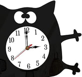 Cat Shaped Wall Clock Non-Ticking Battery Operated Art Clock