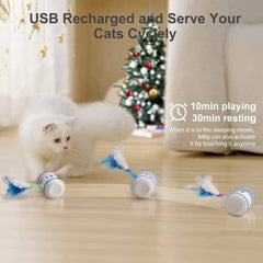 Cat Toy with 3 Feathers Automatic Cat Toys with LED Lights