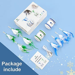 Cat Toy with 3 Feathers Automatic Cat Toys with LED Lights