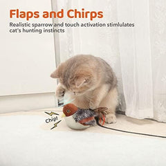 Cat Toys Rechargeable Flapping Bird Sparrow