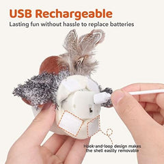 Cat Toys Rechargeable Flapping Bird Sparrow