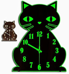 Cat Wall Clock Night Light
