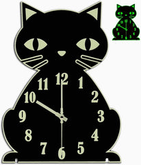 Cat Wall Clock Night Light