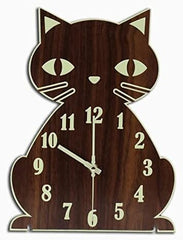 Cat Wall Clock Night Light