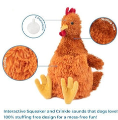 Chicken Crinkle Plush Dog Toys for Interactive Play