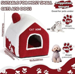 Christmas Cat Bed Cave Nest House