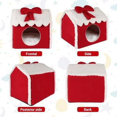 Christmas Cat Bed Cave Nest House Cat Igloo