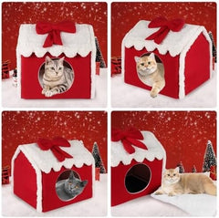 Christmas Cat Bed Cave Nest House Cat Igloo