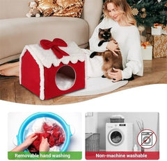 Christmas Cat Bed Cave Nest House Cat Igloo