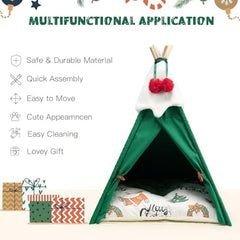 Christmas Cat Bed with Cushion