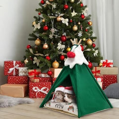 Christmas Cat Bed with Cushion