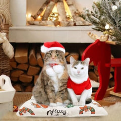 Christmas Cat Bed with Cushion