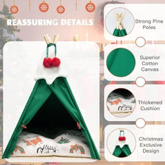 Christmas Cat Bed with Cushion