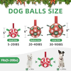 Christmas Dog Toys Soccer Ball with Straps