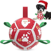 Christmas Dog Toys Soccer Ball with Straps