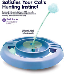 Circle Track with Moving Balls Satisfies Kitty’s Hunting