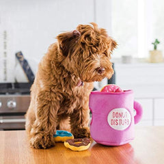 Coffee and Donut Colorful Squeaky Dog Toys