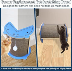 Corner Vertical Kitty Scratch Board with Hanging Ball