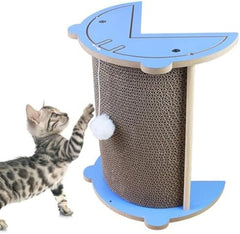 Corner Vertical Kitty Scratch Board with Hanging Ball