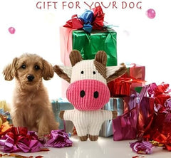 Cow Plush Dog Toy Squeaky
