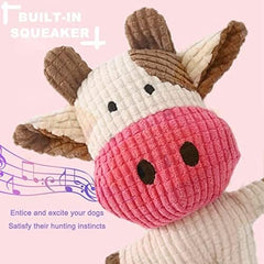 Cow Plush Dog Toy Squeaky