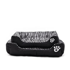 Cozy Zebra-Pattern Dog Sofa Mat Bed