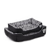 Cozy Zebra-Pattern Dog Sofa Mat Bed