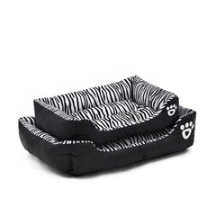 Cozy Zebra-Pattern Dog Sofa Mat Bed
